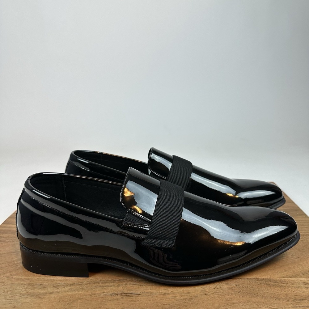 New Mens Joseph Abboud Soiree Formal Slip On Black Shoes Dress Shoes Size 10 D